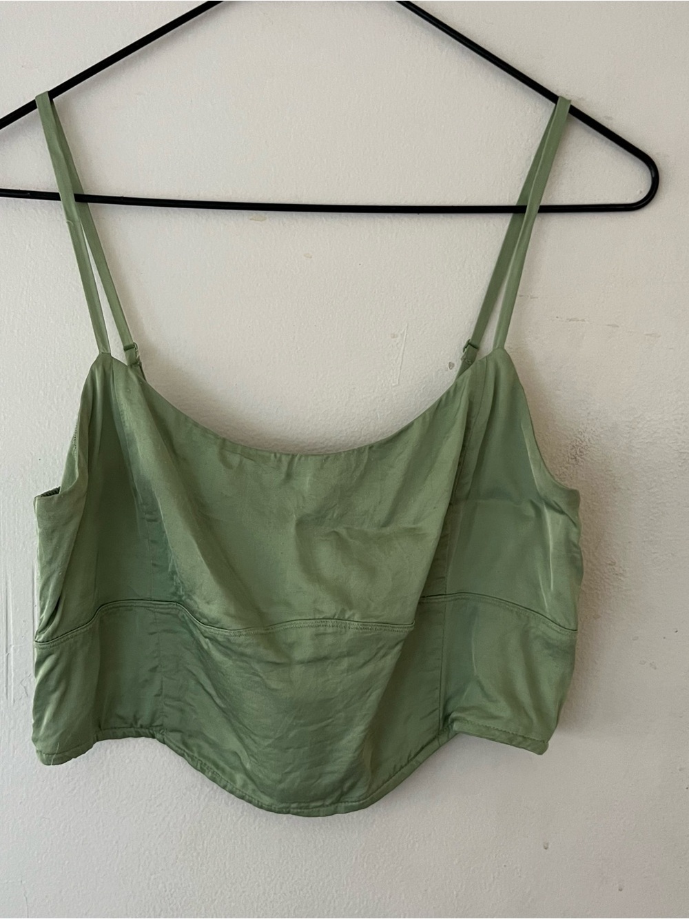 Aerie Sage Green Satin Bustier